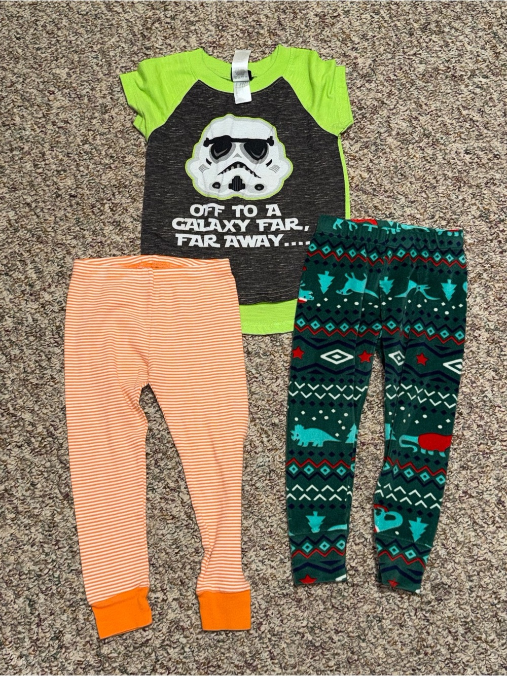 Girls Boys toddler lot of 3T pajamas Orange and White Striped Toddler Top